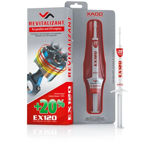 XADO Revitalizants EX120 benzīna un gāzes dzinējiem